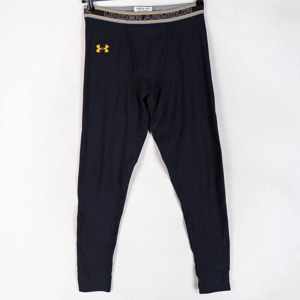 Under Armour Mens Leggings XL Black Base Layer Performance Thermal Active Wear
